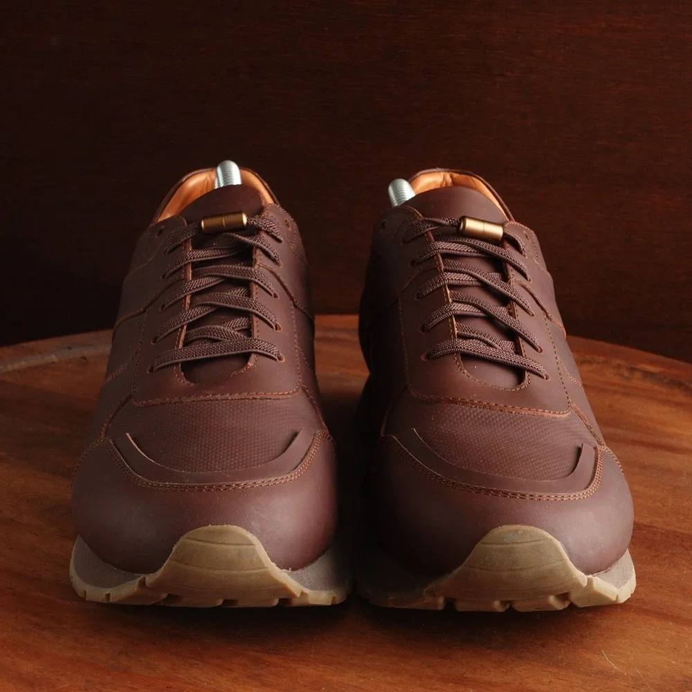 Beckett Simonon Sneakers Mens Size 9.5 Brown Graham Leather Contemporary Shoes